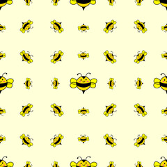 Cute Hand-Drawn Bumblebee Seamless Pattern for Kids