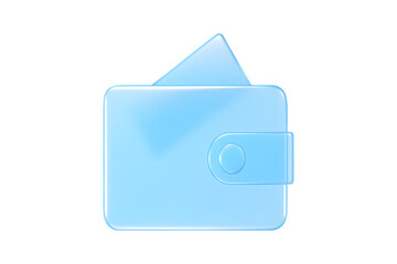 Purple glass morphism wallet icon, isolated on a white background