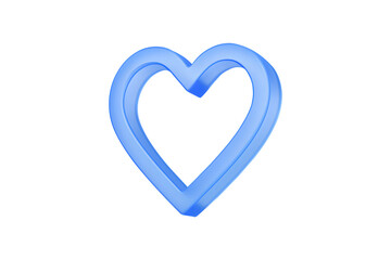 rendered love heart symbol icon, perfect for romantic designs, Valentine's Day promotions, isolated on a white background