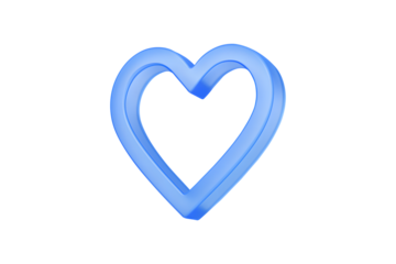 rendered love heart symbol icon, perfect for romantic designs, Valentine's Day promotions, isolated on a white background