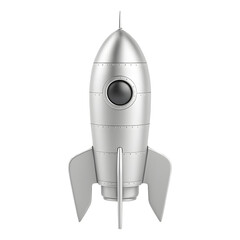 Rocket isolated on white background, perfect for space, technology, isolated on a white background