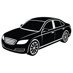 Obraz premium black car isolated on white background