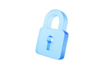 Padlock icon representing privacy and security lock, isolated on a white background