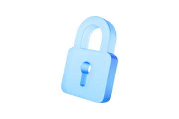 Padlock icon representing privacy and security lock, isolated on a white background