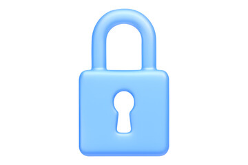 Padlock icon in soft purple, isolated on a white background