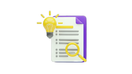 Idea Generation and Analysis: 3D Illustration of Documents and Magnifying Glass