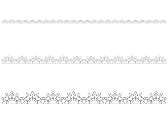 プリンセスと冬のテーマに使える装飾的なボーダー・王冠と雪の結晶・エレガントなティアラ風の罫線セット