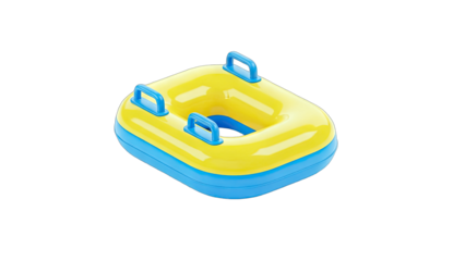 Inflatable Raft with Handles Isolated on White