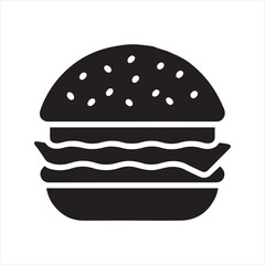 veggie burger stencil icon silhouette vector illustration