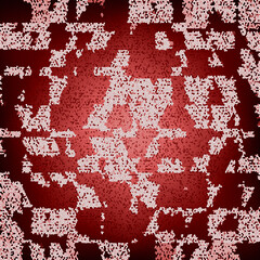 Red Mosaic Abstract Background. Hexagonal Digital Pattern