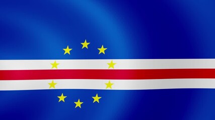 4K Loop Cape Verde Waving Flag Animation