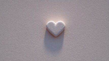 Fototapeta premium Soft shadow of heart shape on a warm plain wall creates a gentle atmosphere in quiet moments of reflection. Valentine's Day