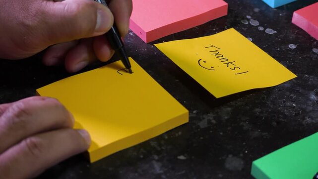 Post-it reminder Enjoy your weekend handwritten note post short message