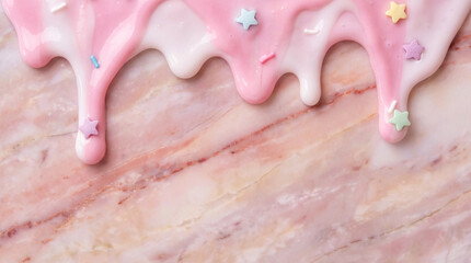 マーブル模様の溶けたテクスチャー、ピンク色の大理石の背景