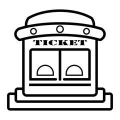 Vintage ticket office/ box offline vector illustration