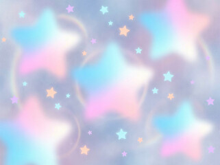 グラデーションのぼやけた星のポップで可愛いグラフィック背景