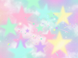 カラフルなグラデーションの星の幻想的なグラフィック背景