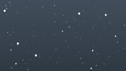 Winter freeze motion of white snow coming down, isolated on black background. Blurred snowfall texture overlay.