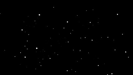 Winter freeze motion of white snow coming down, isolated on black background. Blurred snowfall texture overlay.