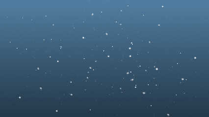 Winter freeze motion of white snow coming down, isolated on black background. Blurred snowfall texture overlay.