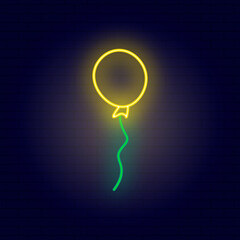 Neon vector illustration of a balloon