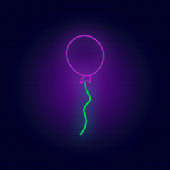 Neon vector illustration of a balloon