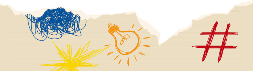 Rough Scribble Torn Paper Illustration