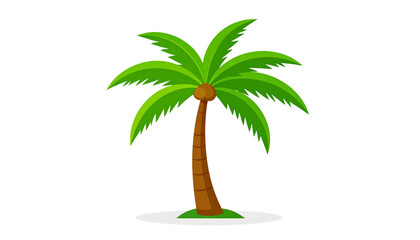 Obraz premium Isolated tropical palm tree vector illustration on white for summer beach vacation design