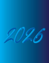 Happy New Year 2026 Abstract Blue Design