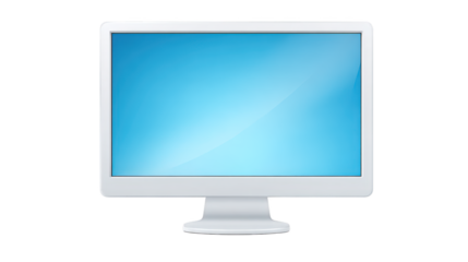 Monitor shows blue screen electronic display exhibits uniform blue color monitor