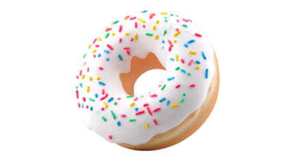 White frosted donut sits on clean surface simple delicious round pastry with sweet white icing
