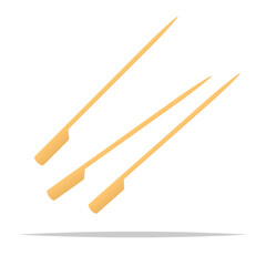 Bamboo skewers vector isolated illustration