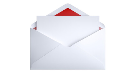 Open envelope reveals festive red envelope close up of open white envelope containing a red envelope