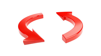 Opposing red arrows clearly illustrate divergent paths visual depicts two distinct red arrows pointing apart