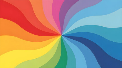 Vibrant rainbow color swirl background abstract design with flowing wavy lines creating a spectrum effect from red to violet