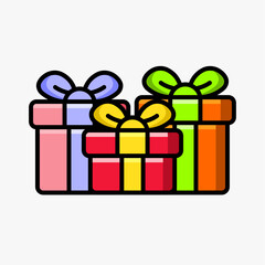 Christmas Presents Flat Vector Icon Illustration with Clean Shapes and Festive Color Style