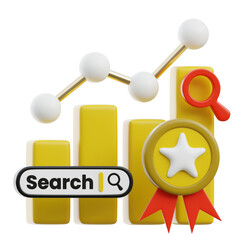 Search Ranking 3D Illustration
