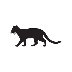 Ocelot silhouette icon vector flat design