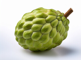 Fototapeta premium An innovative approach to tropical fruit photography featuring a glossy cherimoya that encourages children to appreciate the natural wonders of sustainable farming practices.