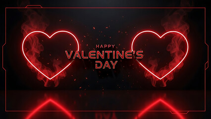 Shiny red heart vector illustration on a black background symbolizing love and romance for a Valentine's Day holiday card decoration