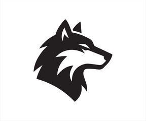 Obraz premium Modern Wolf Head Logo in Black and White Vector Illustration