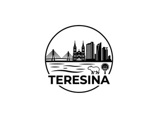 Teresina city of Brazil skyline emblem with landmarks