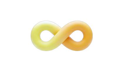 Infinity Symbol in Yellow and Orange Colors on White Background