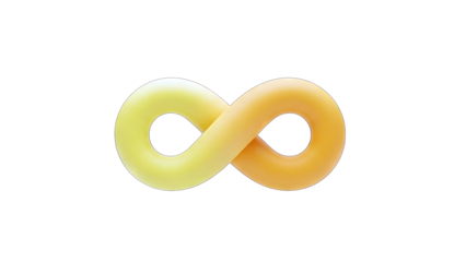 Infinity Symbol in Yellow and Orange Colors on White Background