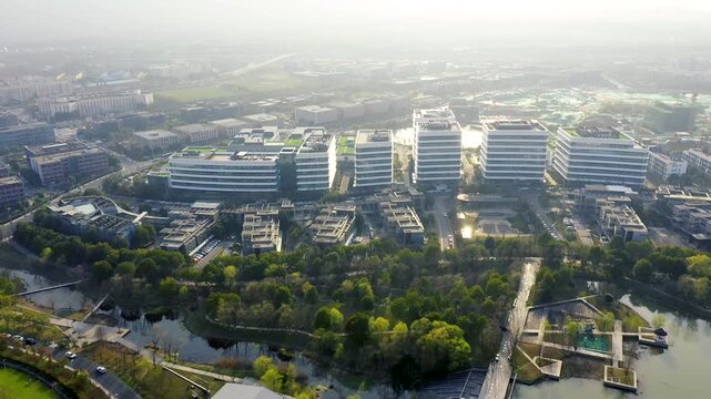 Aerial View of Modern Office Park