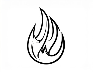 Black and white tattoo flam fire design