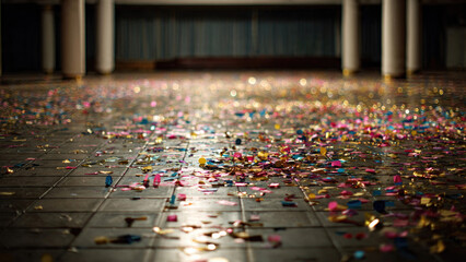 Obraz premium Confetti-Covered Floor After Party