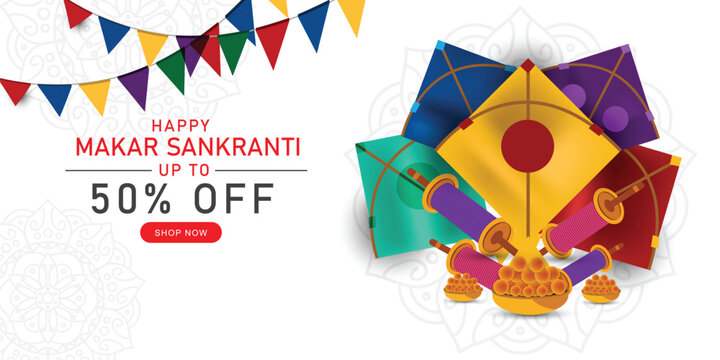 Happy makar Sankranti festival sale banner design