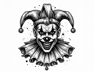 Joker halloween with a skull vector illustartor image