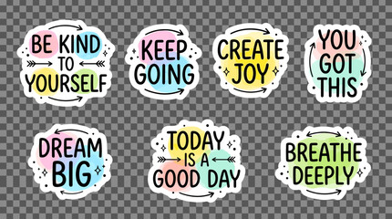 Motivational Stickers: Positive Affirmations for Self-Care & Joy